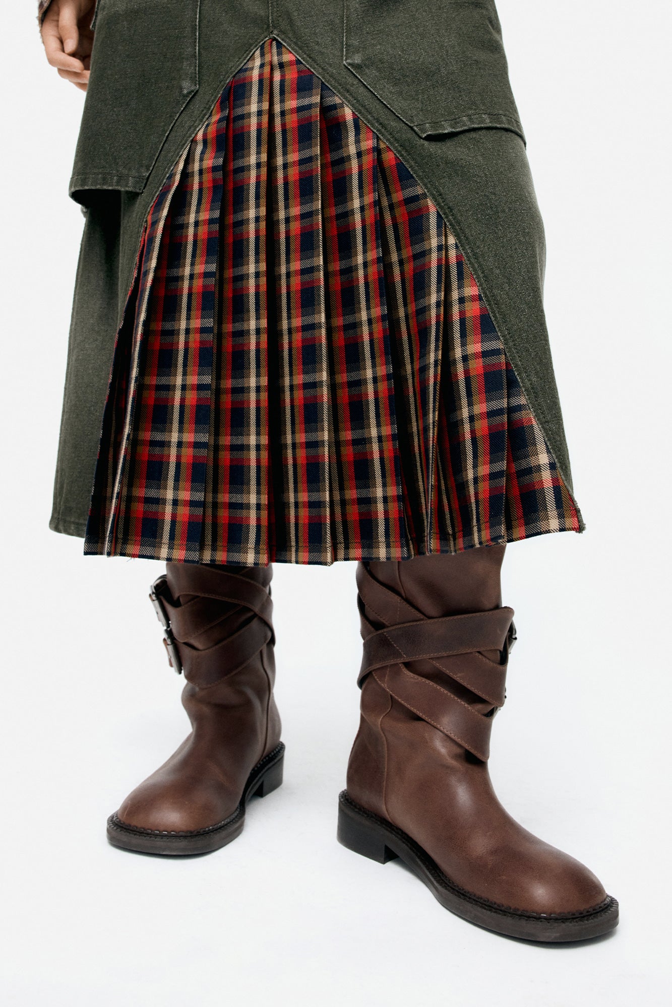 [Restock] LAYERED STRAP BOOTS aaa484w(BROWN)
