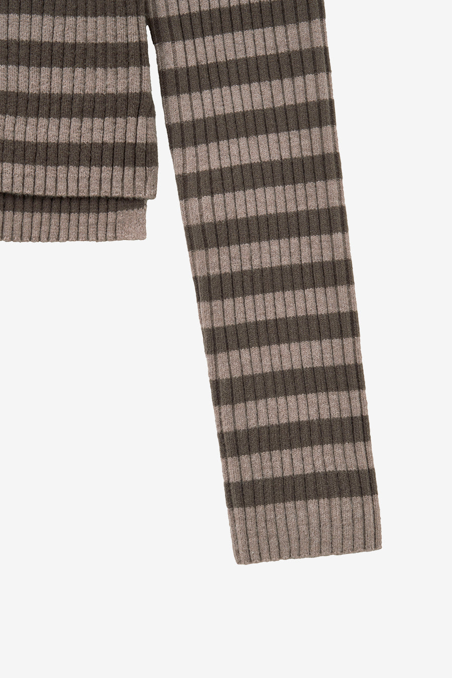 Stripe Cable Pullover PINK BEIGE