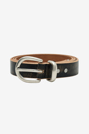 Distressed Leather Belt DARK BROWN