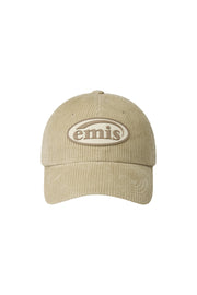 RUBBER PATCH CORDUROY BALL CAP - BEIGE
