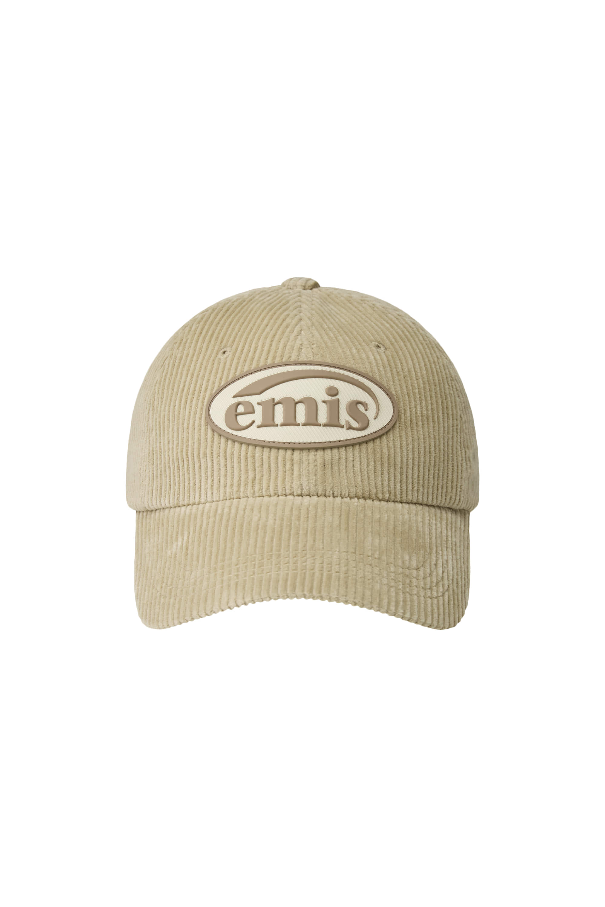 RUBBER PATCH CORDUROY BALL CAP - BEIGE
