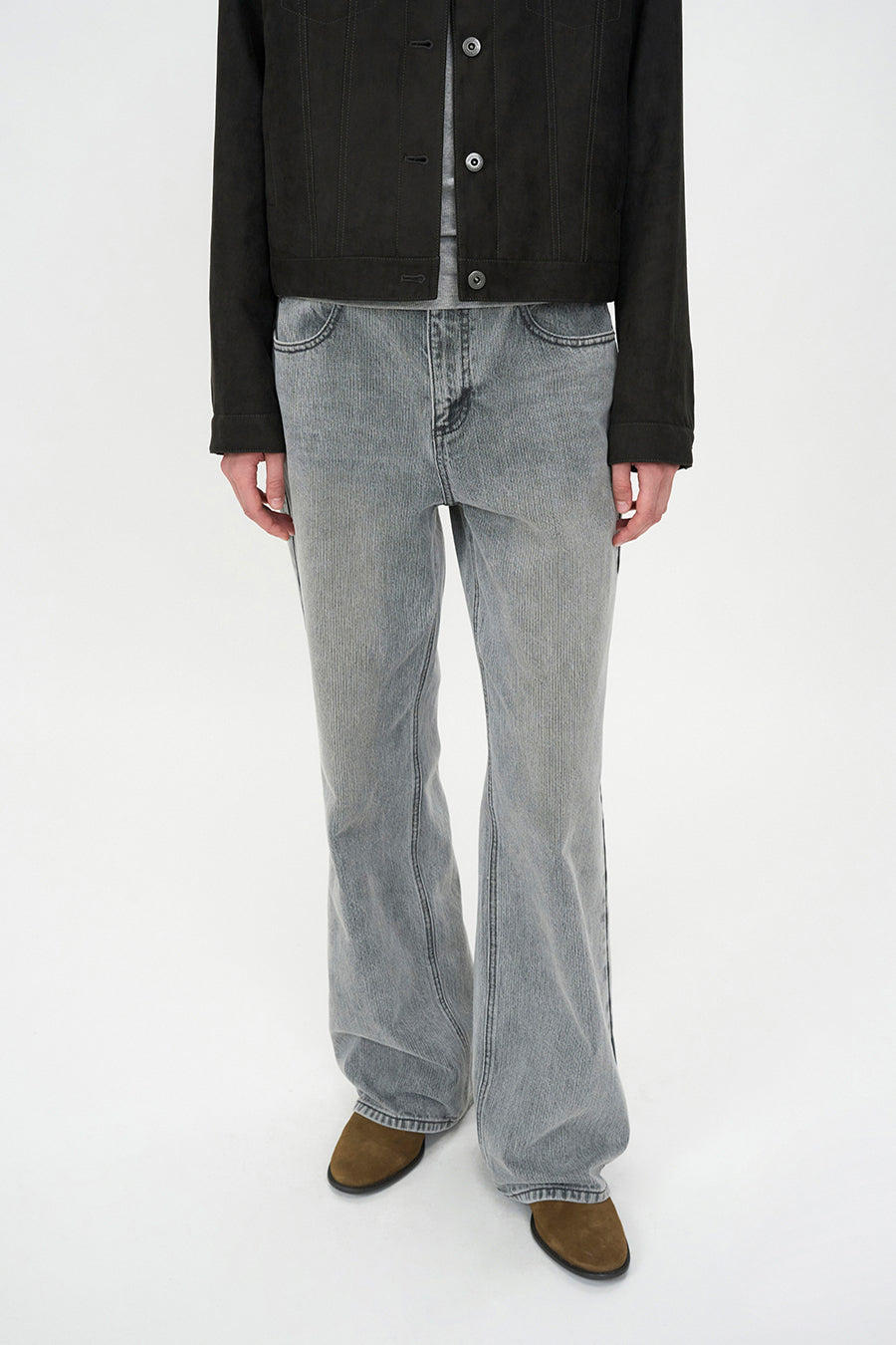 Broken Twill Straight Jeans LIGHT GREY