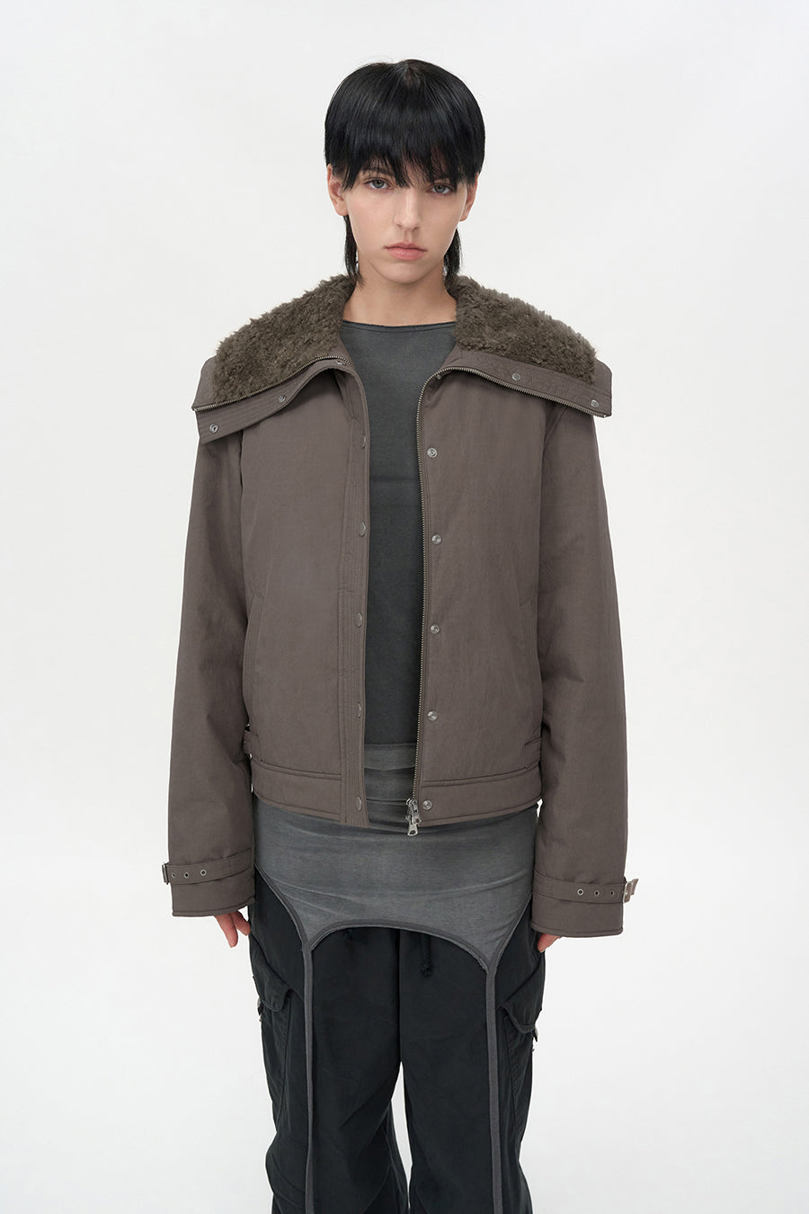 Spread Fur Color Jumper BROWN