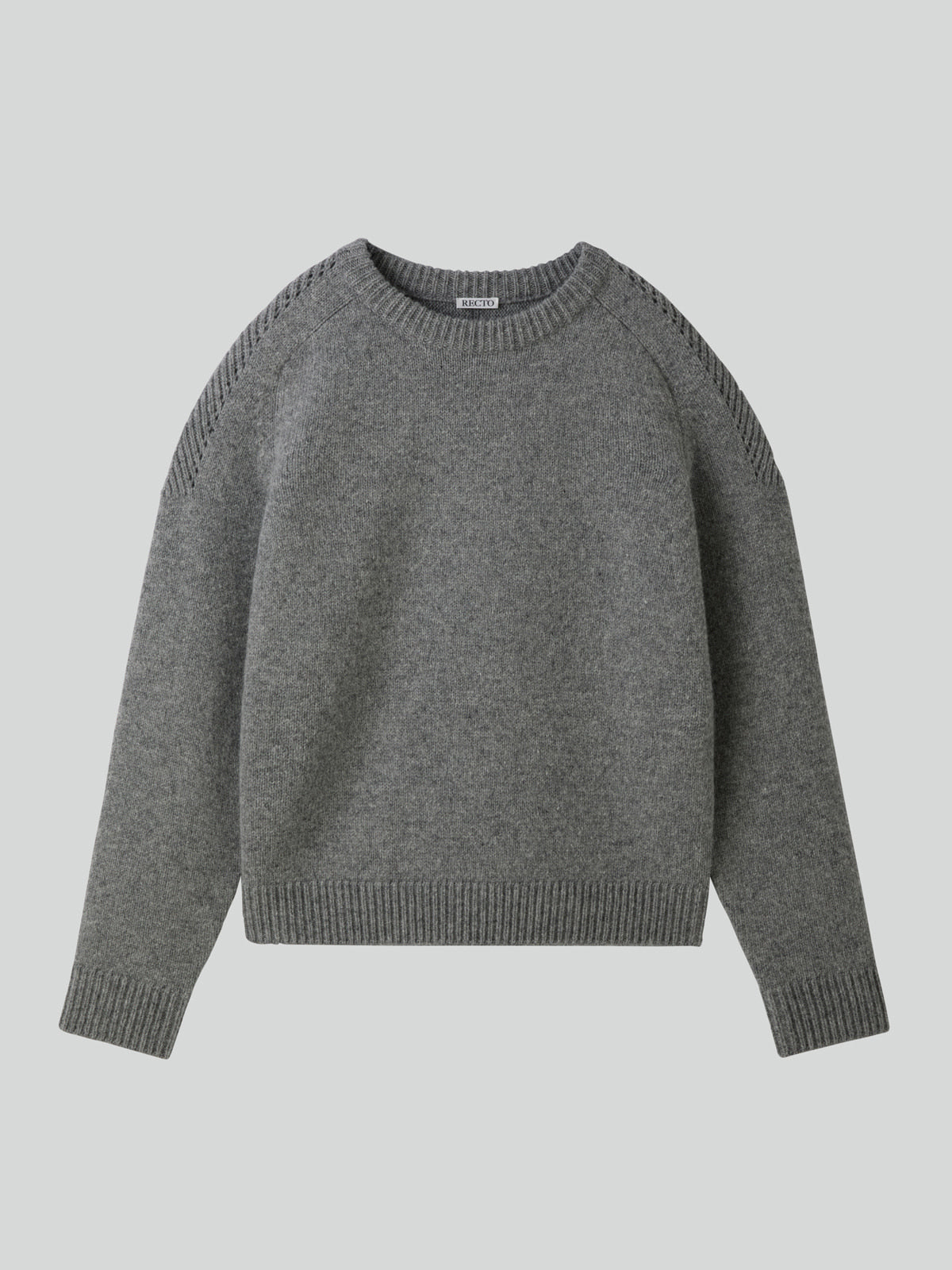 Shetland Wool Knit Top (Melange Grey)