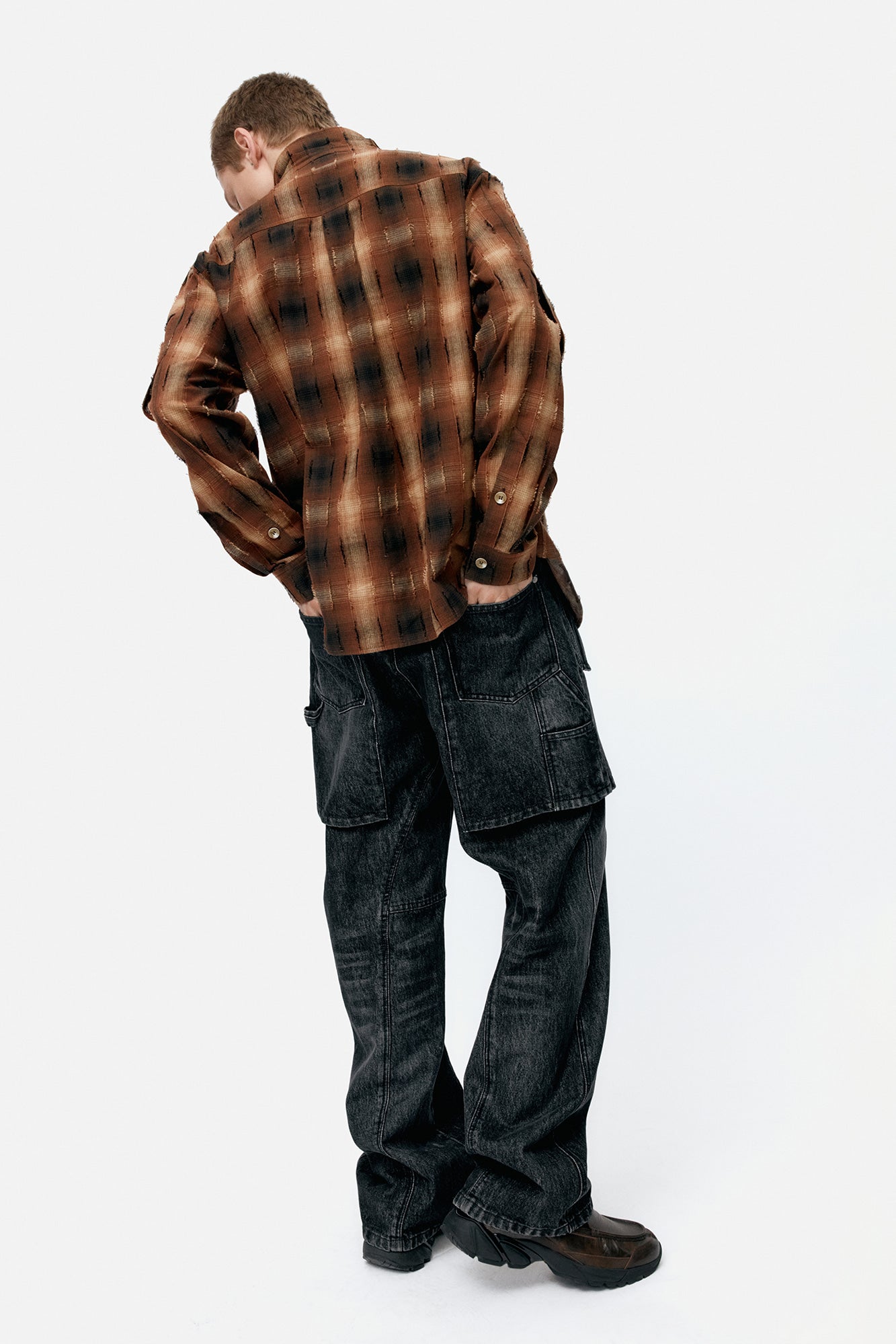 CHECK LAYERED SHIRTS atb1337m (BROWN)