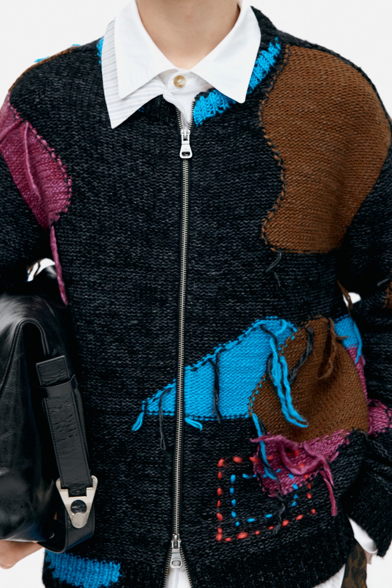 UNISEX INTARISA ZIP-UP CREWNECK SWEATER atb1333u (BLACK)