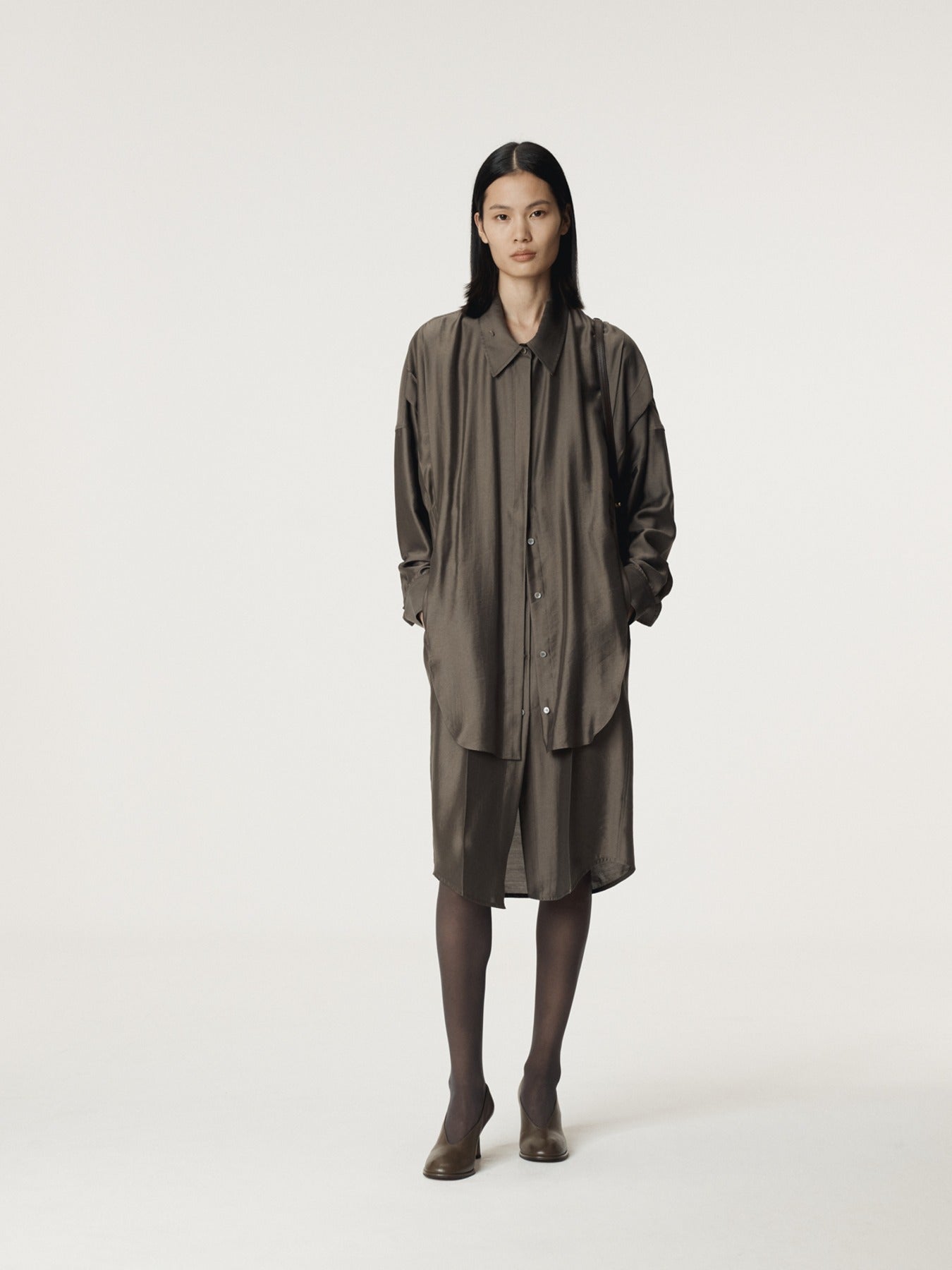 DOUBLE LAYER POINT SHIRT DRESS