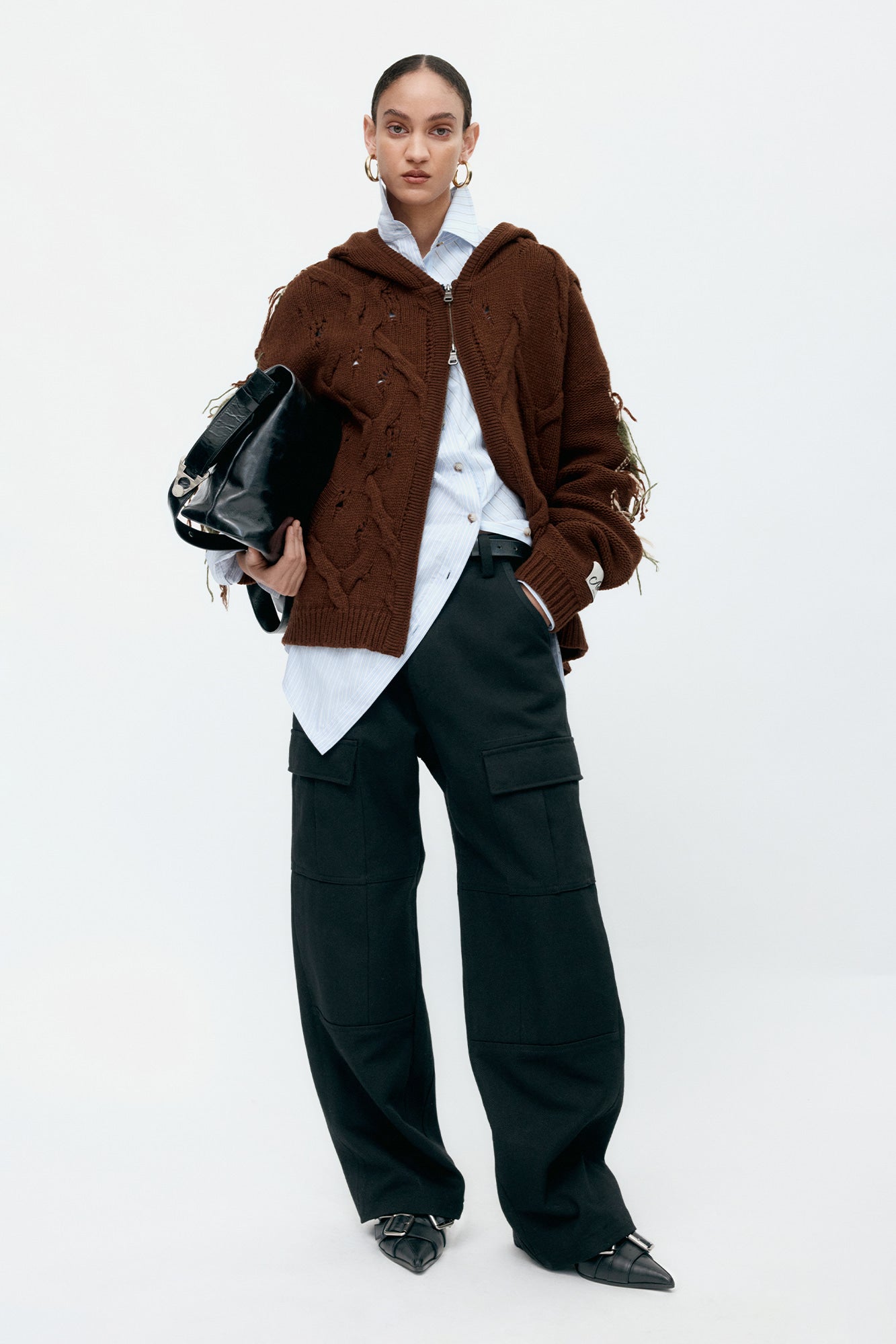 TWIST STRIPE SHIRTS atb1362w(BLUE)