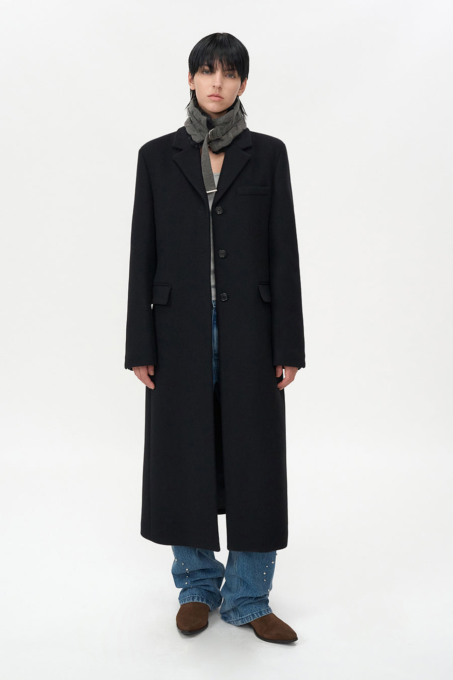 Cashmere Single Maxi Coat BLACK