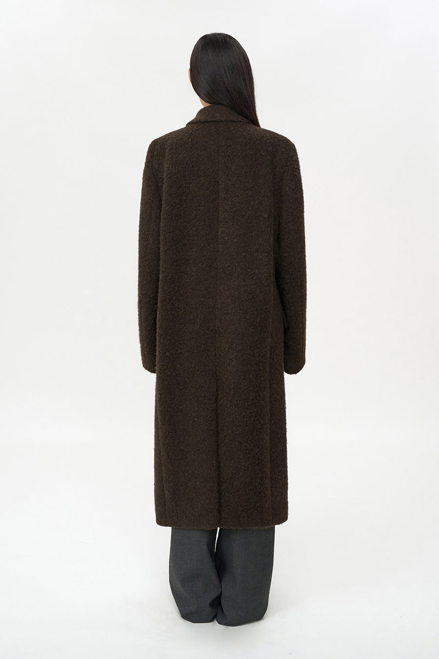Boucle Alpaca Hair Double Coat BROWN
