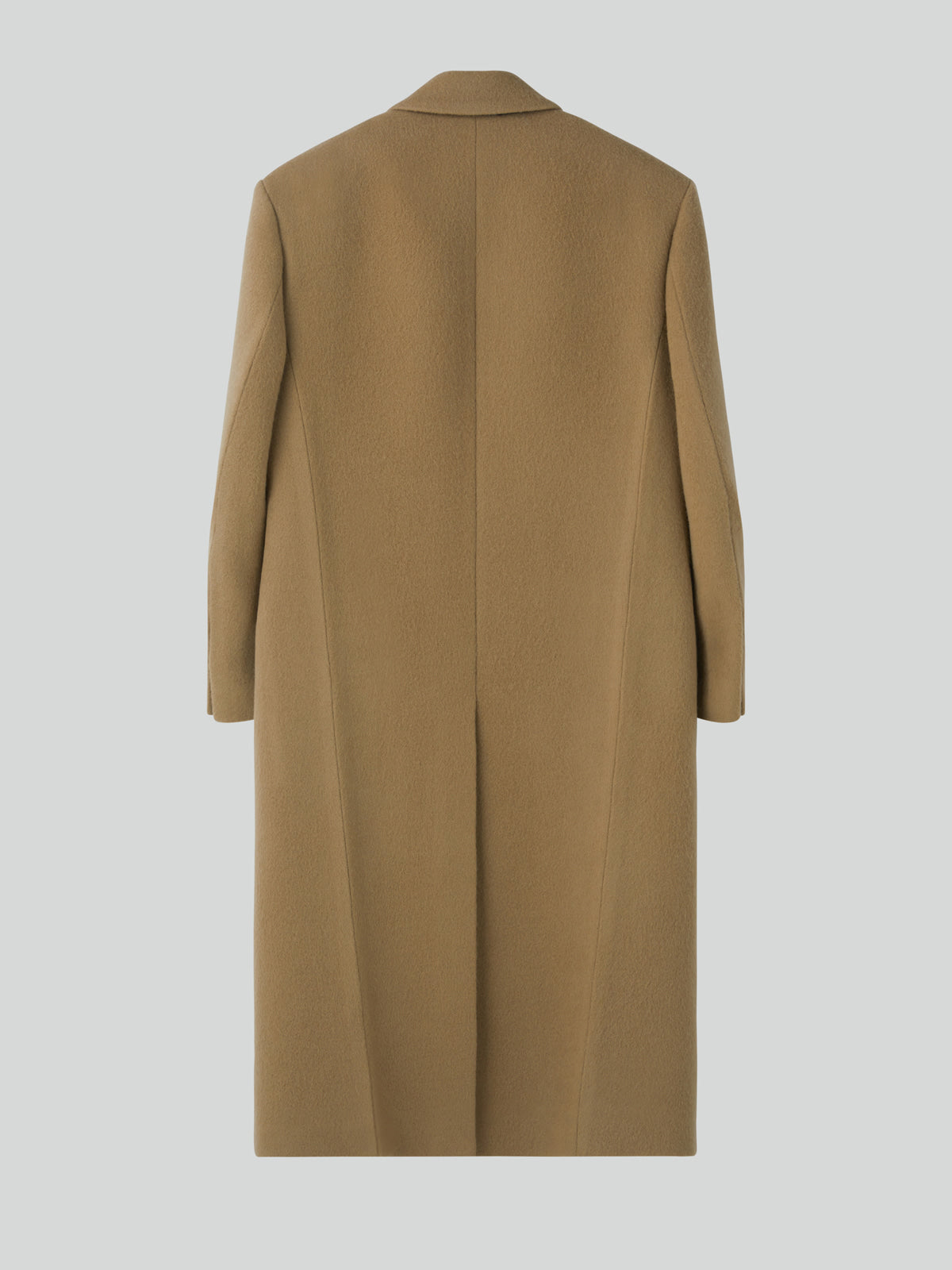 HAIRY WOOL SINGLE COAT (LIGHT KHAKI)