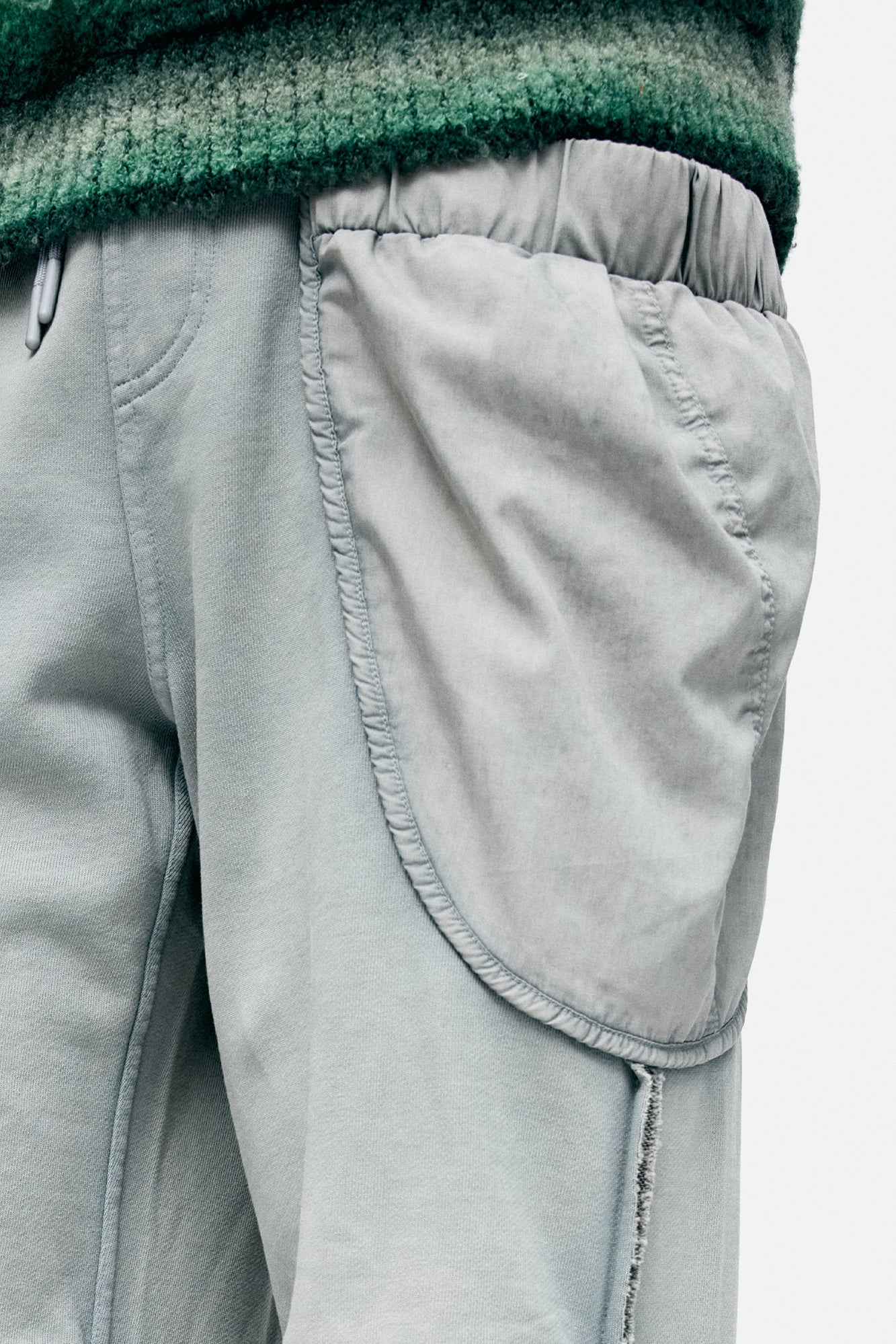UNISEX LAYERED WIDE-LEG SWEATPANTS apa852u (GREY)