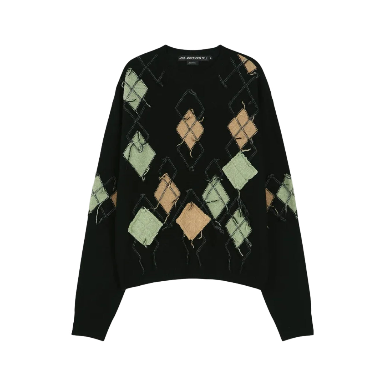 TOM ARGYLE CREW-NECK SWEATER atb1415m (BLACK)
