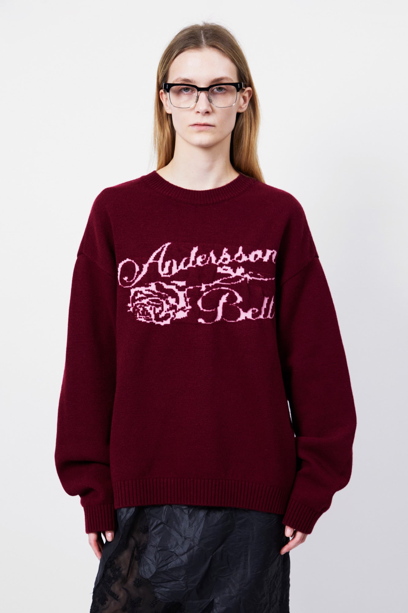 UNISEX CASHMERE ROSE CREW-NECK SWEATER atb1372u (LILAC)