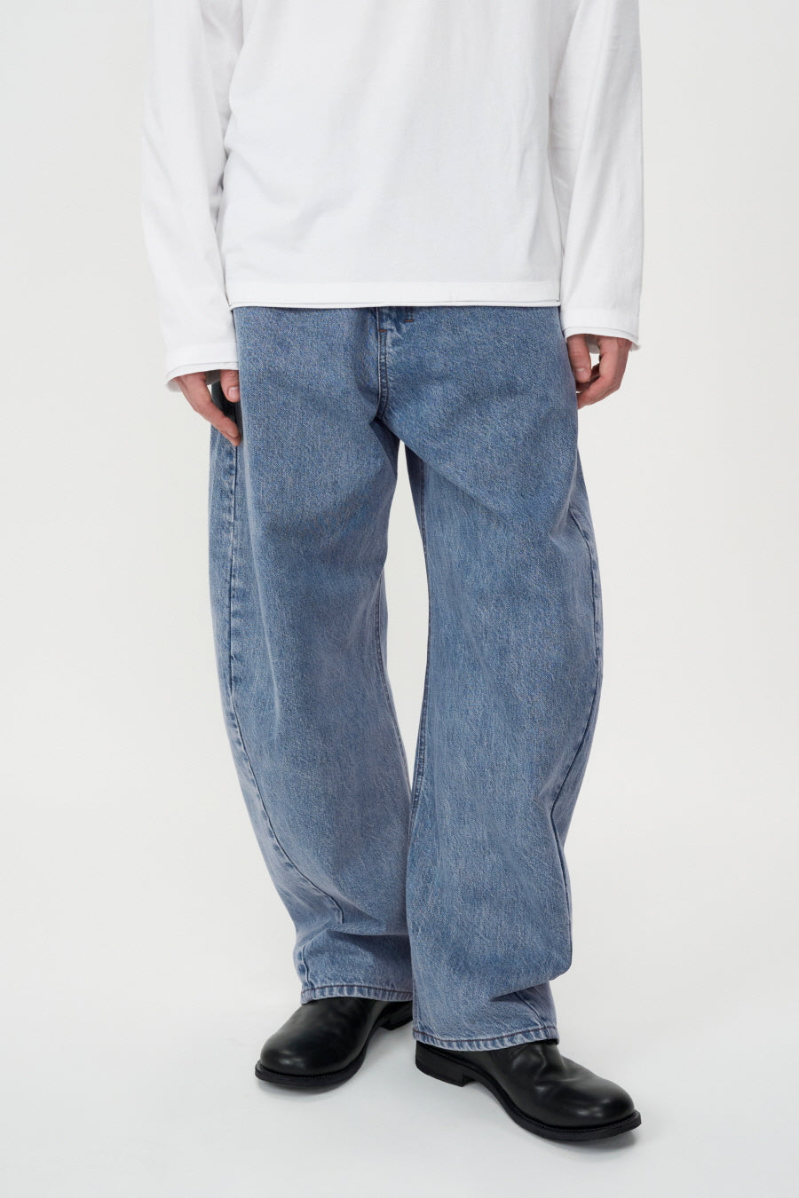 Curved Wide Jeans BLUE
