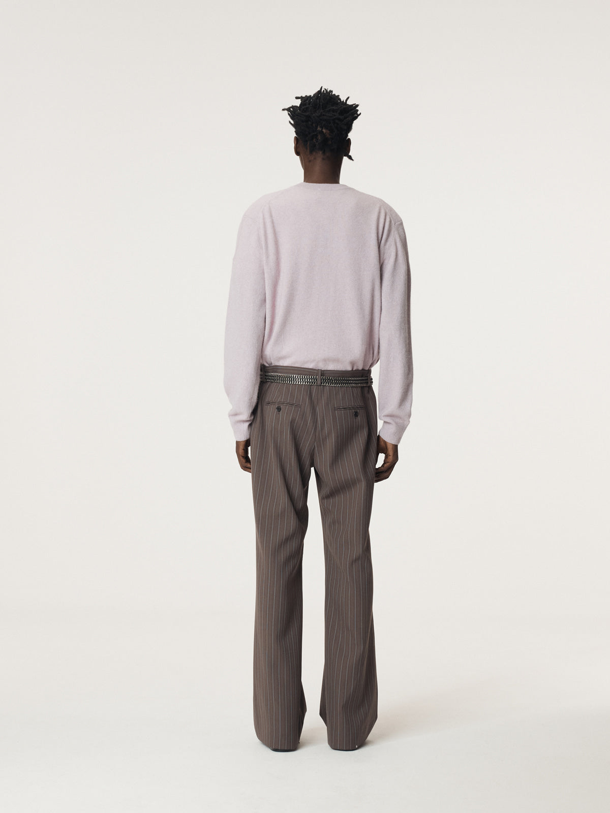 VINTAGE STRIPE FLARE PANTS (SEPIA GREY)