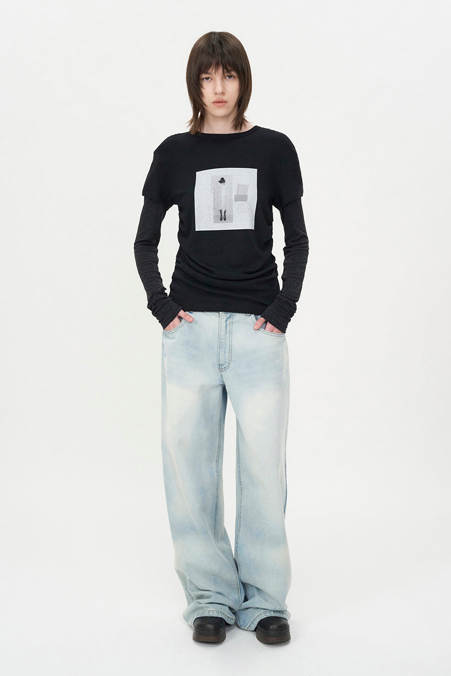 Archiving Draping Long Sleeve BLACK