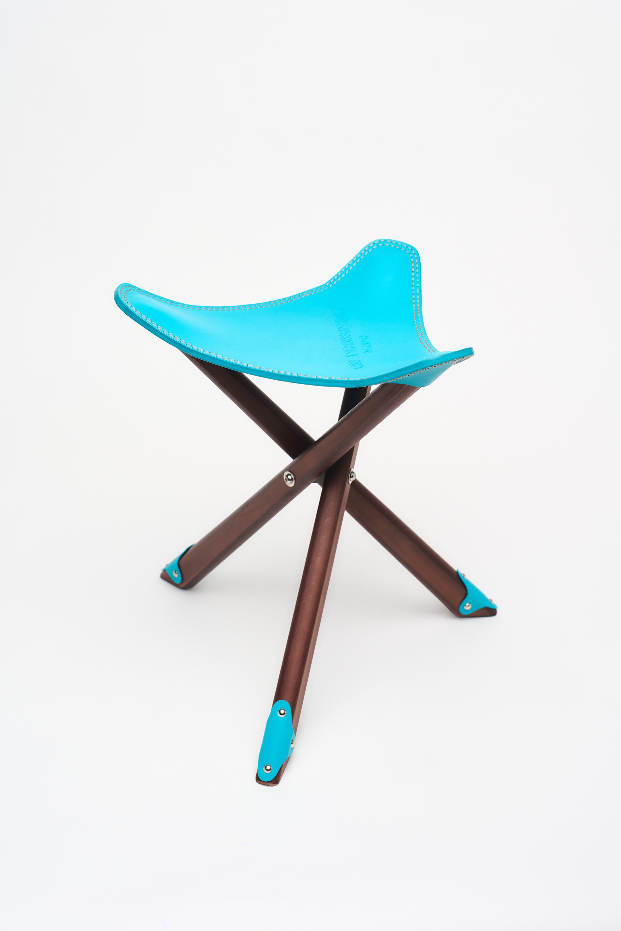 ADSB MILANO LEATHER TRIPOD STOOL aaa426u(BLUE)