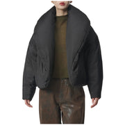 Saint Laurent Wide Collar Padded Jacket - Black / 764070Y070O1000