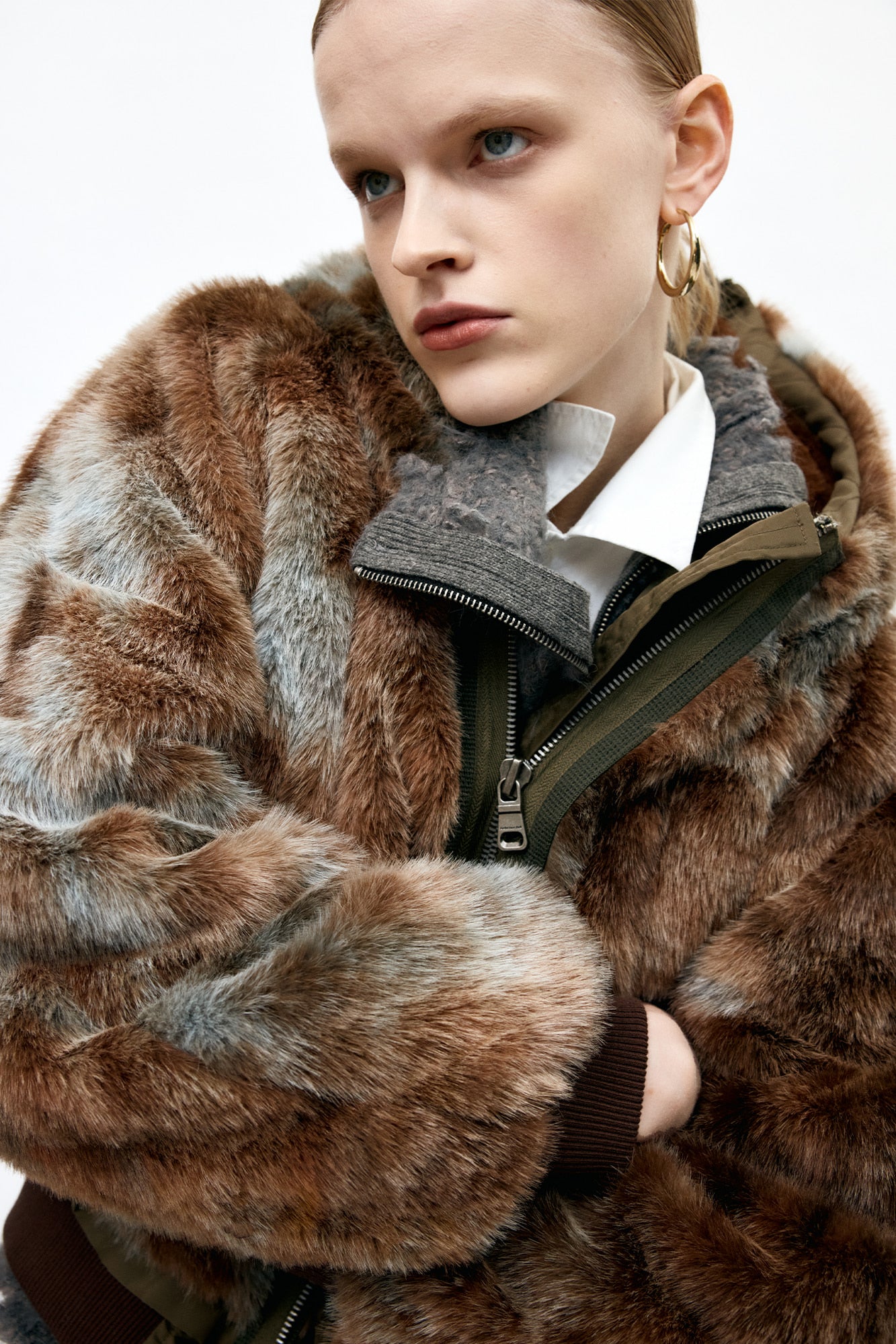 VANESSA FUR N2B JACKET awa728w(BROWN)