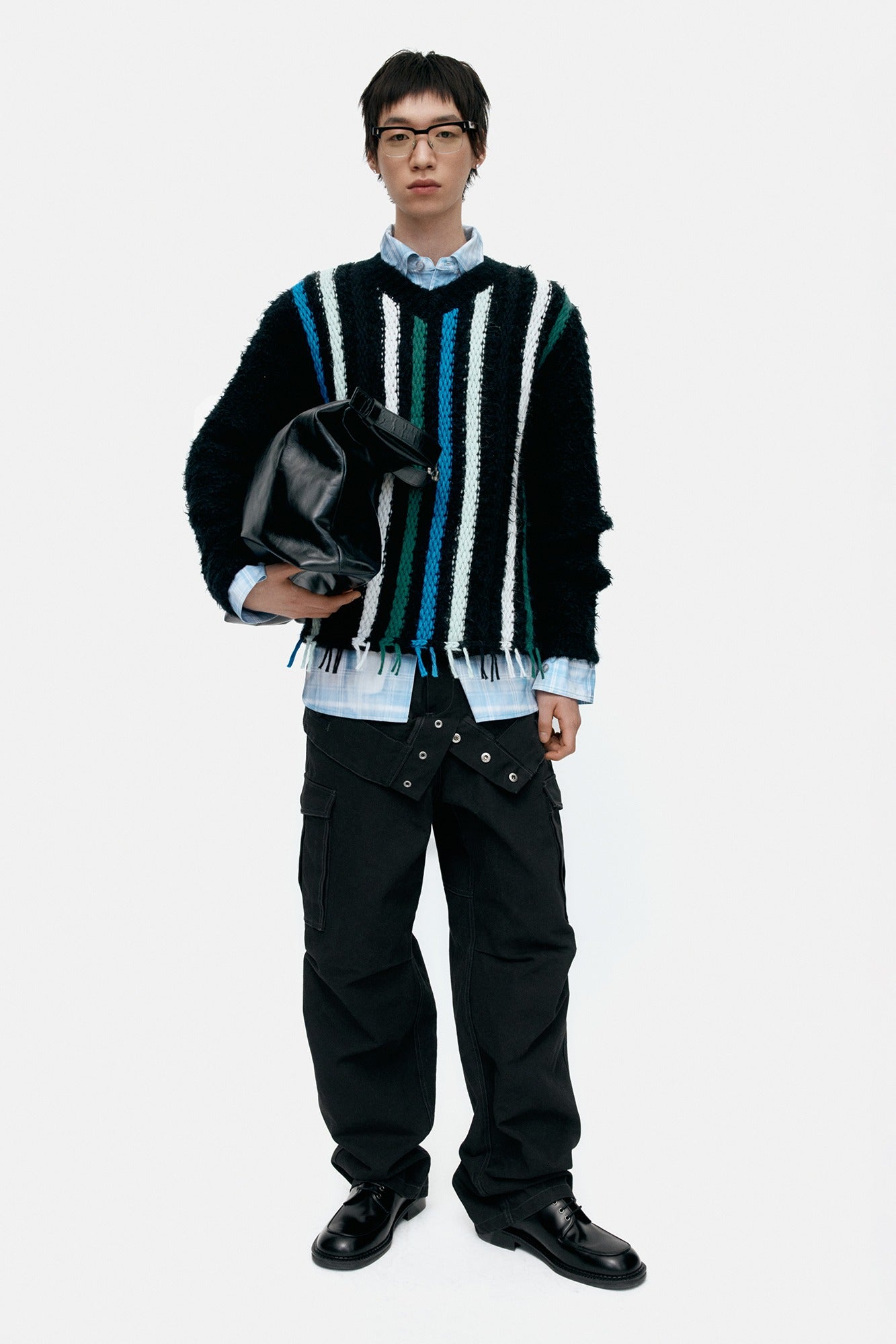 [Restock] UNISEX DOUBLE WAIST WORK WIDE-LEG JEANS apa834u(BLACK)