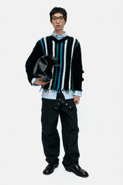 [Restock] UNISEX DOUBLE WAIST WORK WIDE-LEG JEANS apa834u(BLACK)