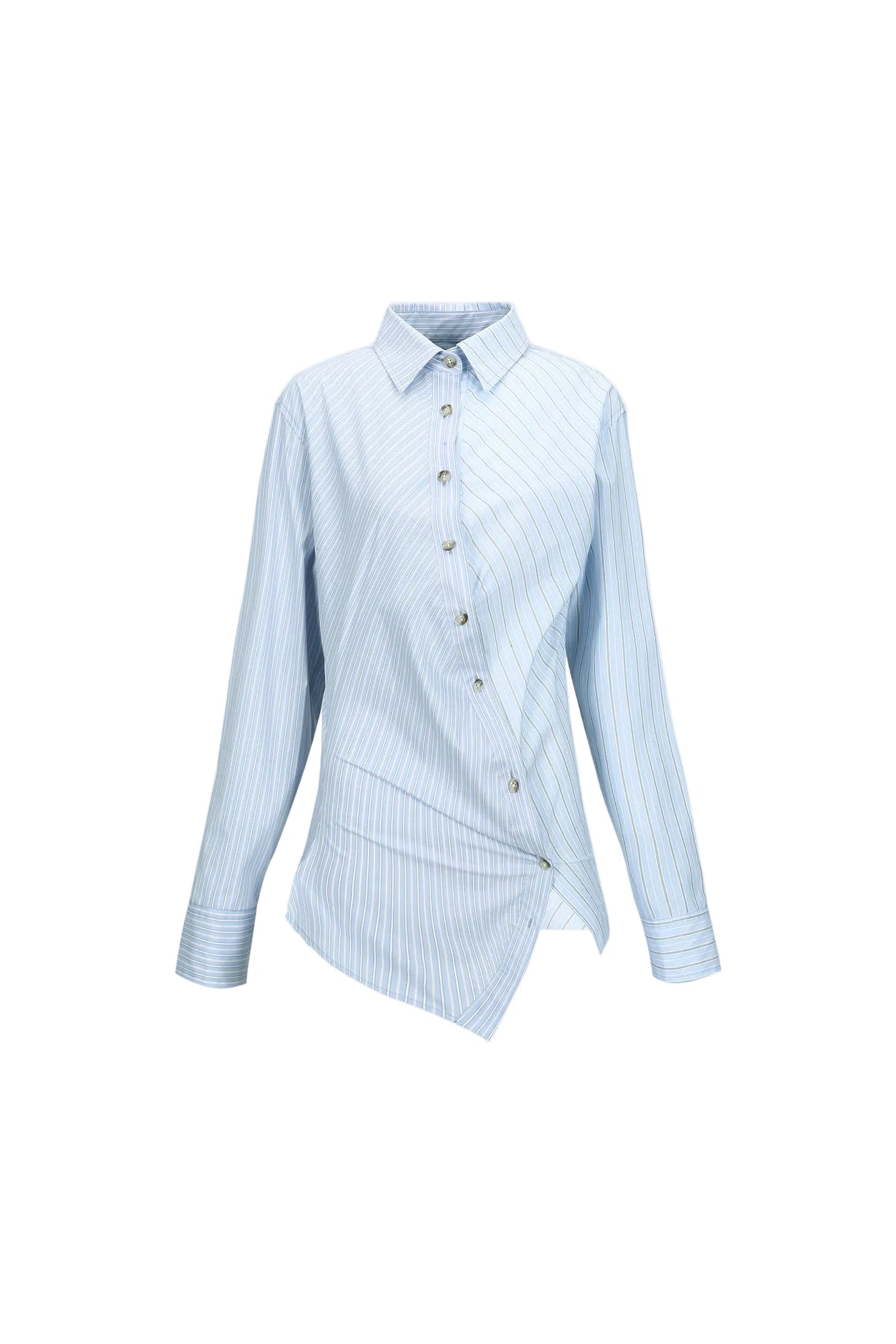 TWIST STRIPE SHIRTS atb1362w(BLUE)