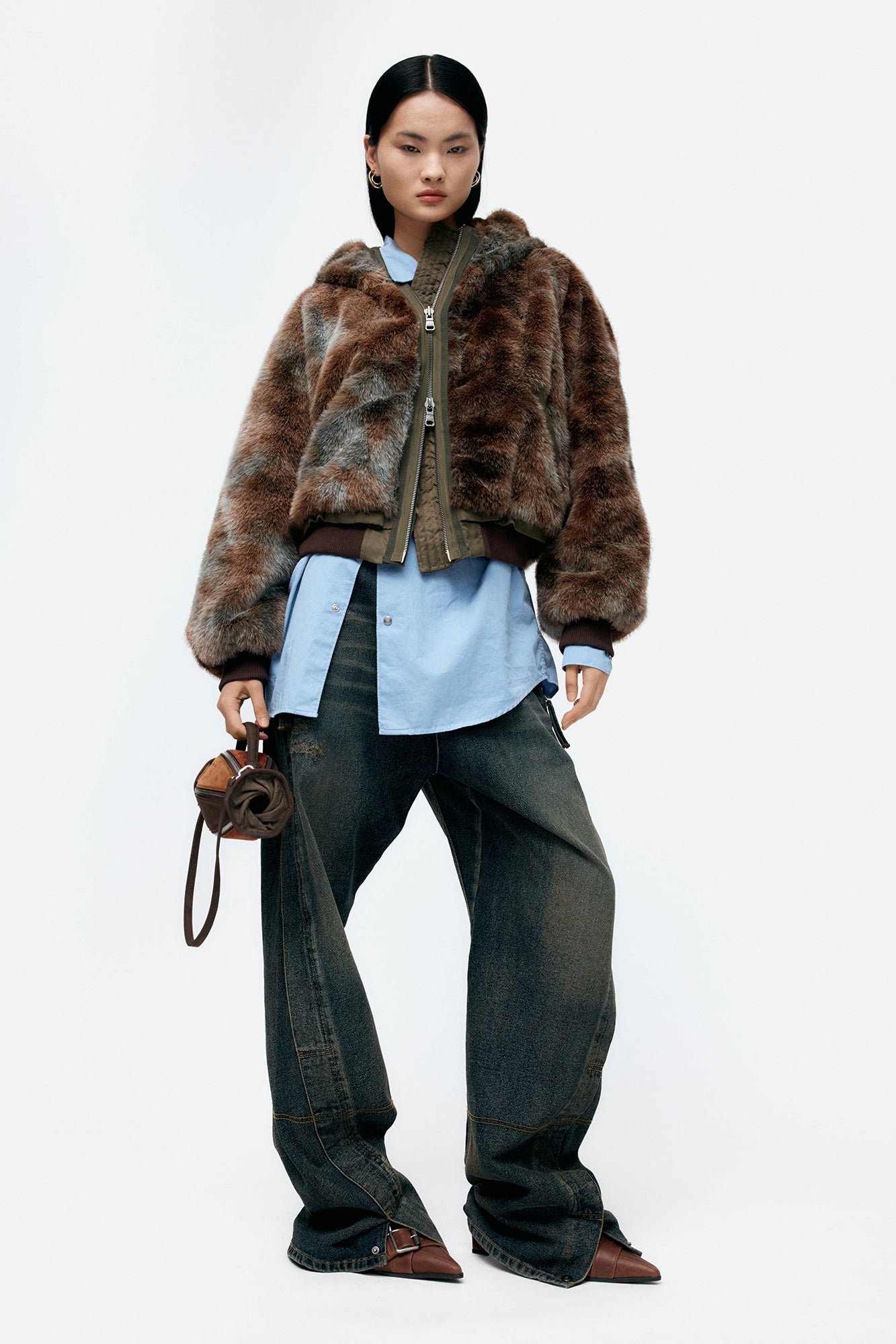 VANESSA FUR N2B JACKET awa728w(BROWN)