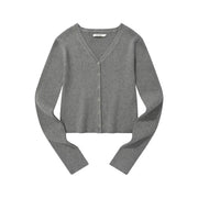 [] KIRSH PLAIN V NECK SLIM CARDIGAN [MELANGE GRAY]