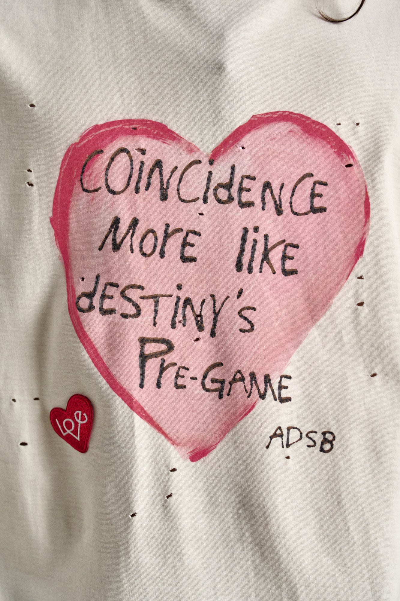 UNISEX HEART MESSAGE T-SHIRT atb1251u (ECRU)
