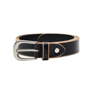 Low Edge Leather Belt BLACK