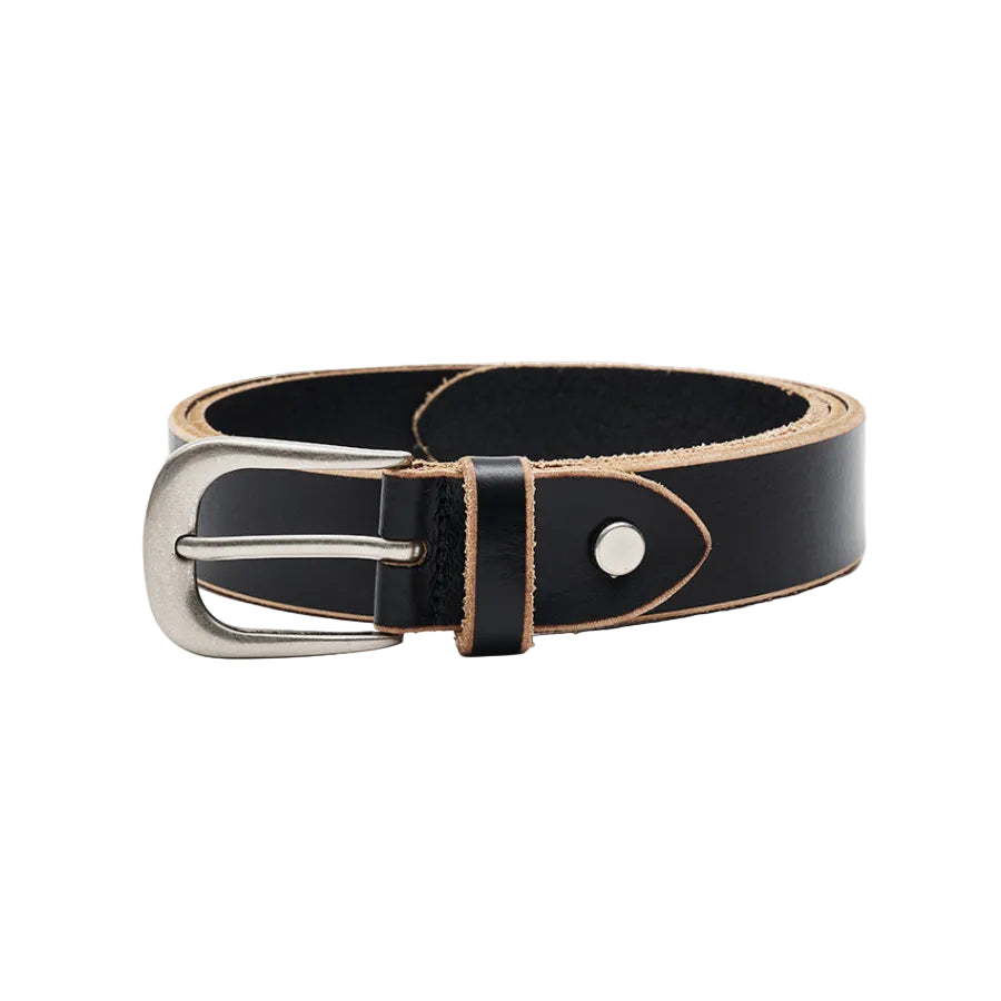 Low Edge Leather Belt BLACK