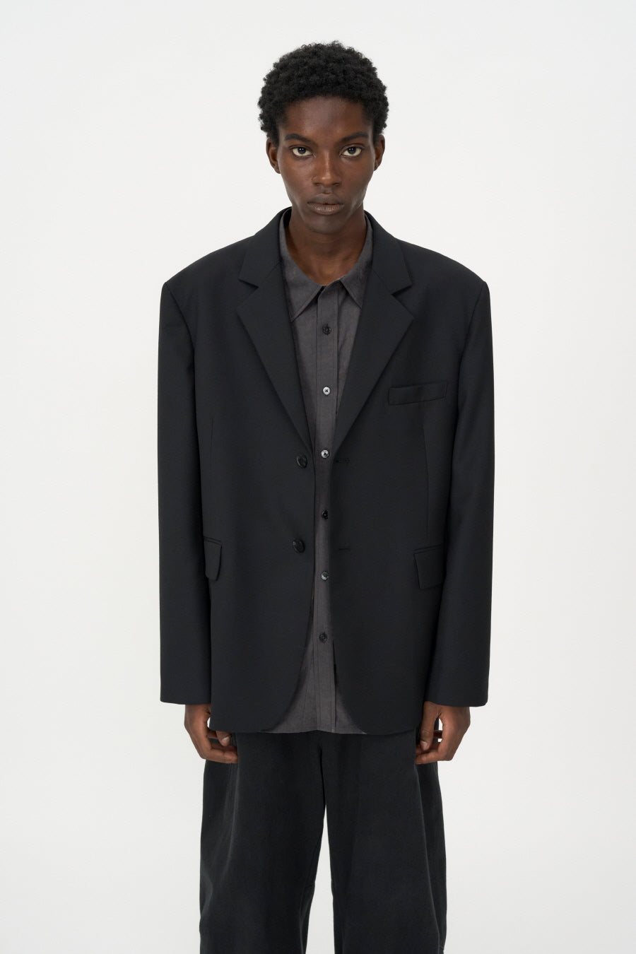 Oversized Wool Blazer BLACK