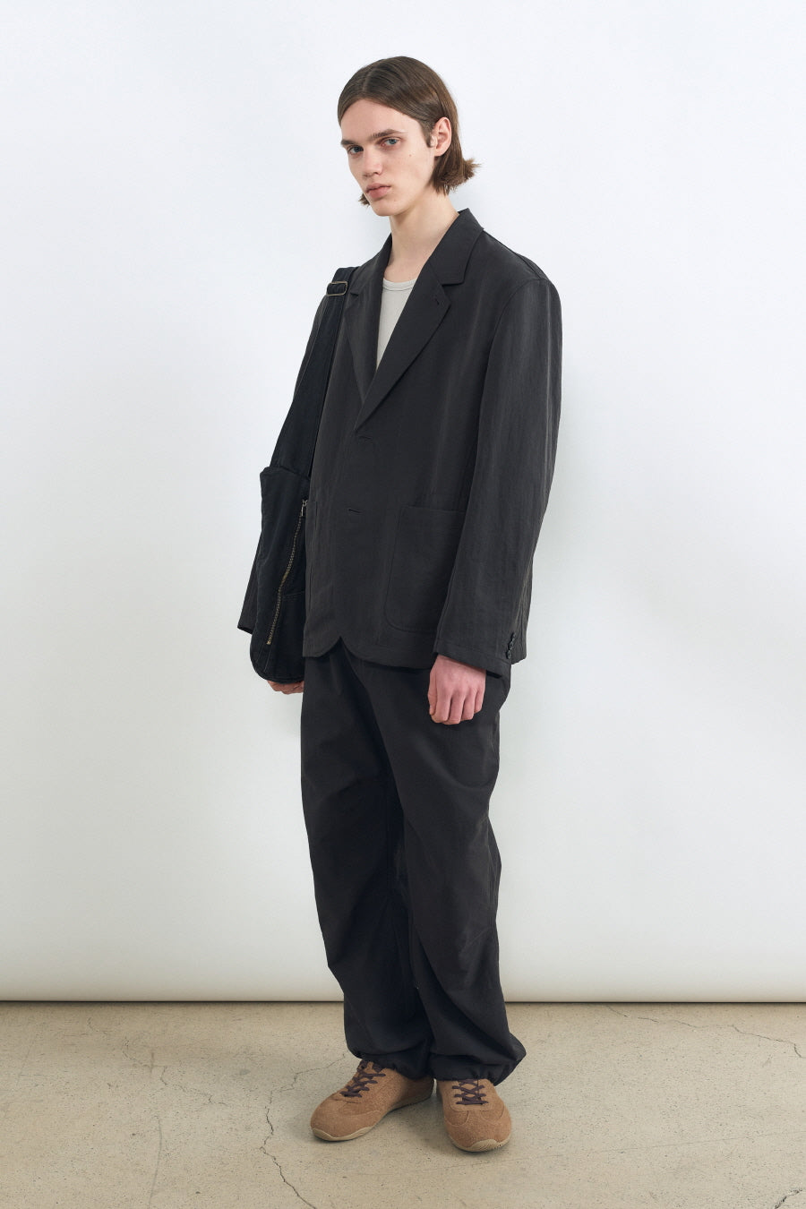 Washed Canvas Crossbody Bag CHARCOAL