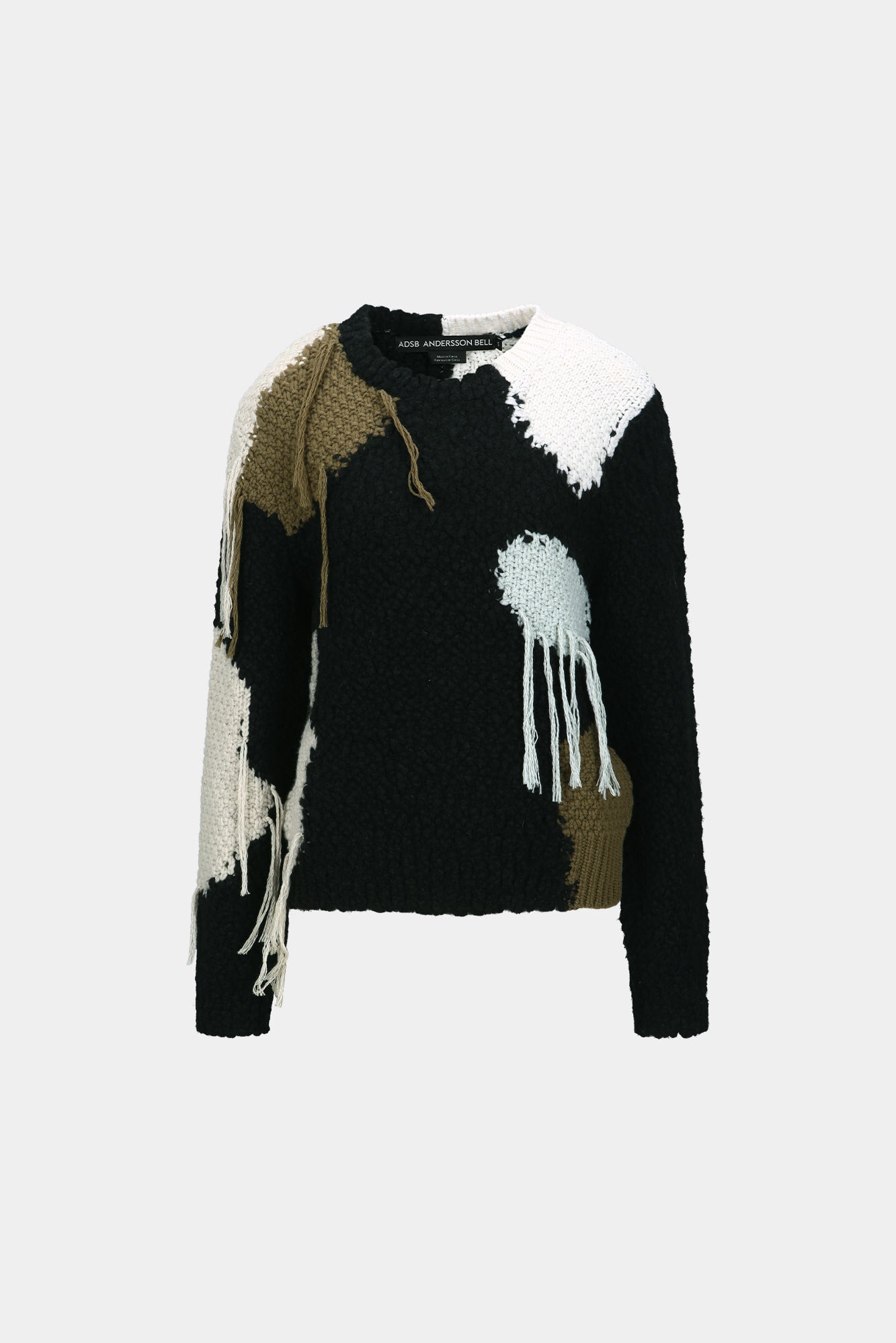 SYLVIA ABSTRACT PATCHWORK SWEATER atb1365w(BLACK)