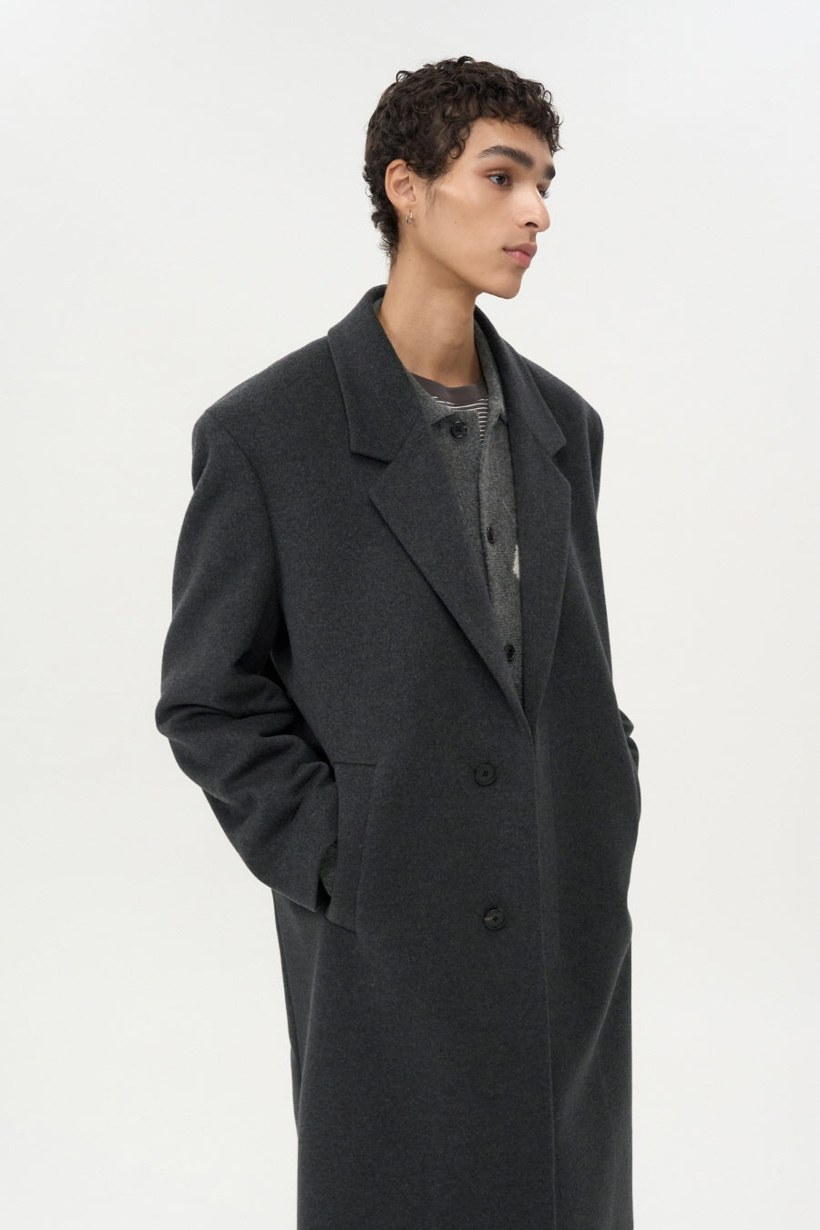 Mapel Cashmere Single Coat MELANGE GREY