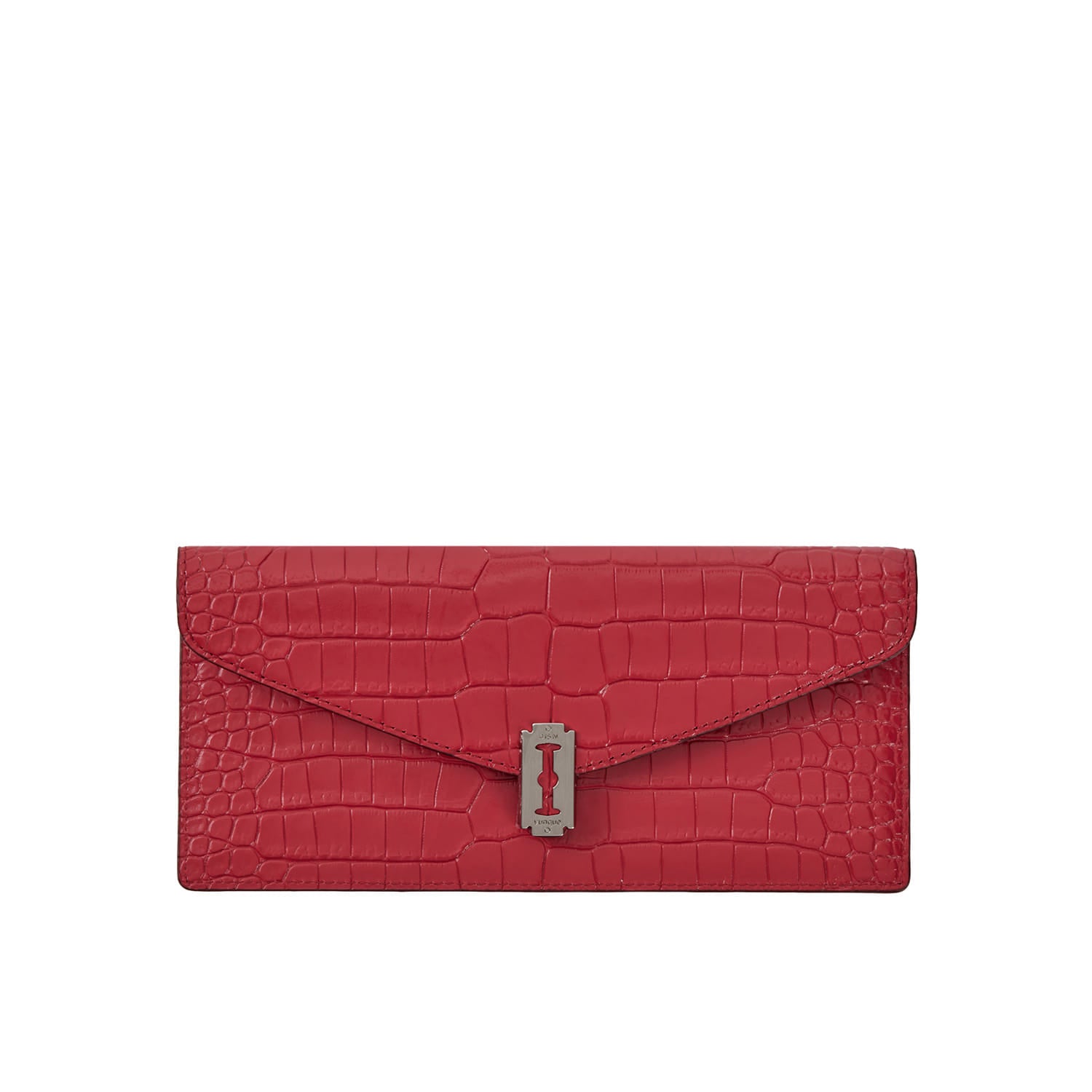 Occam V Long Wallet Croco Ruby Red