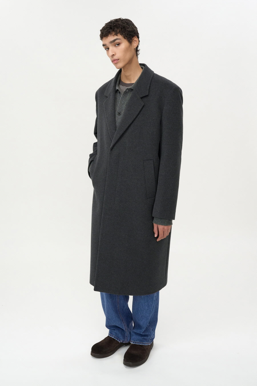 Mapel Cashmere Single Coat MELANGE GREY