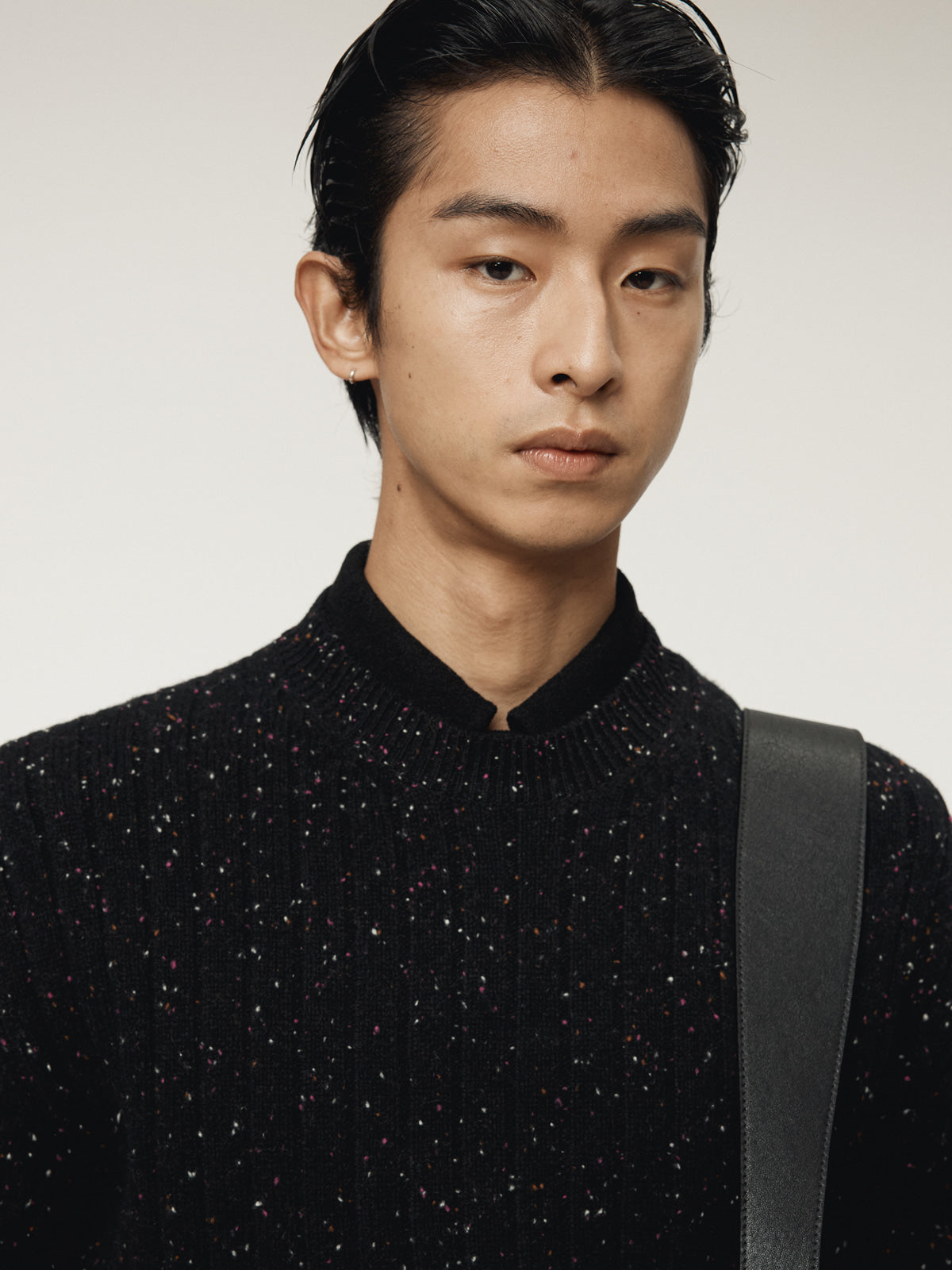 CANDY BOUCLE KNIT TOP (BLACK)