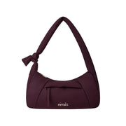 PADDED ZIP POCKET SHOULDER BAG - BURGUNDY
