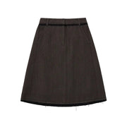 Low Detail Wool Skirt BROWN