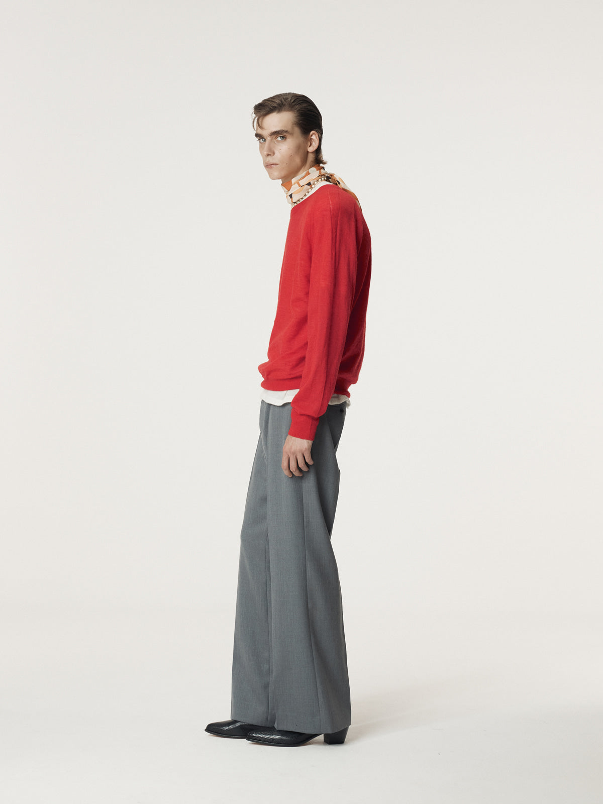 RC SHEER KNIT TOP (SCARLET RED)