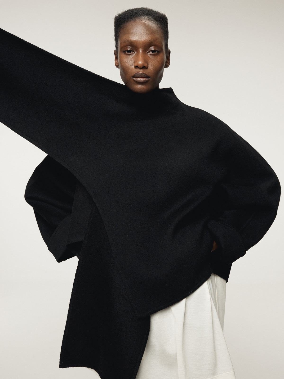 HANDMADE MUFFLER COAT (BLACK)