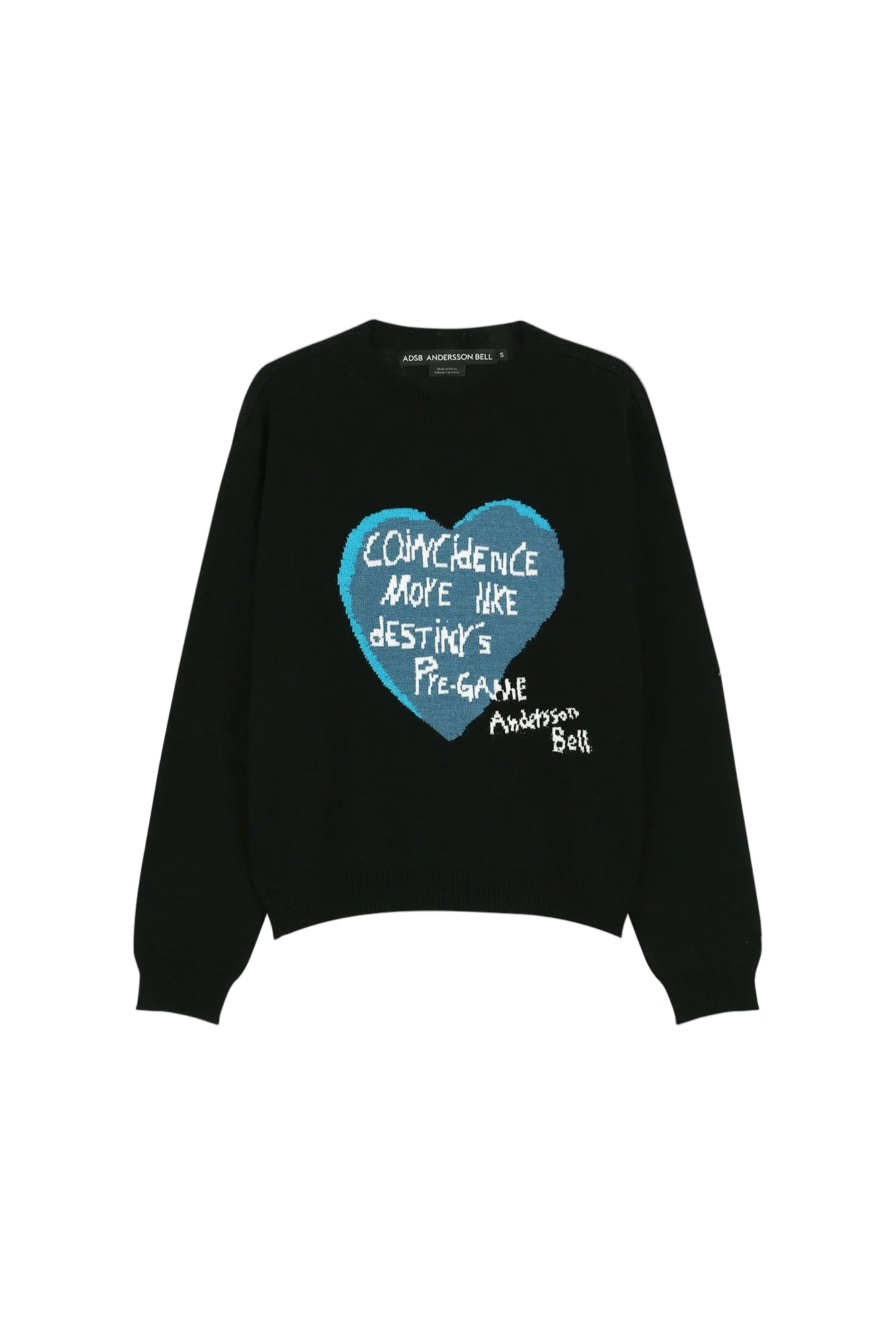 GIRL'S HEART MESSAGE CREW-NECK SWEATER atb1464w(BLACK)