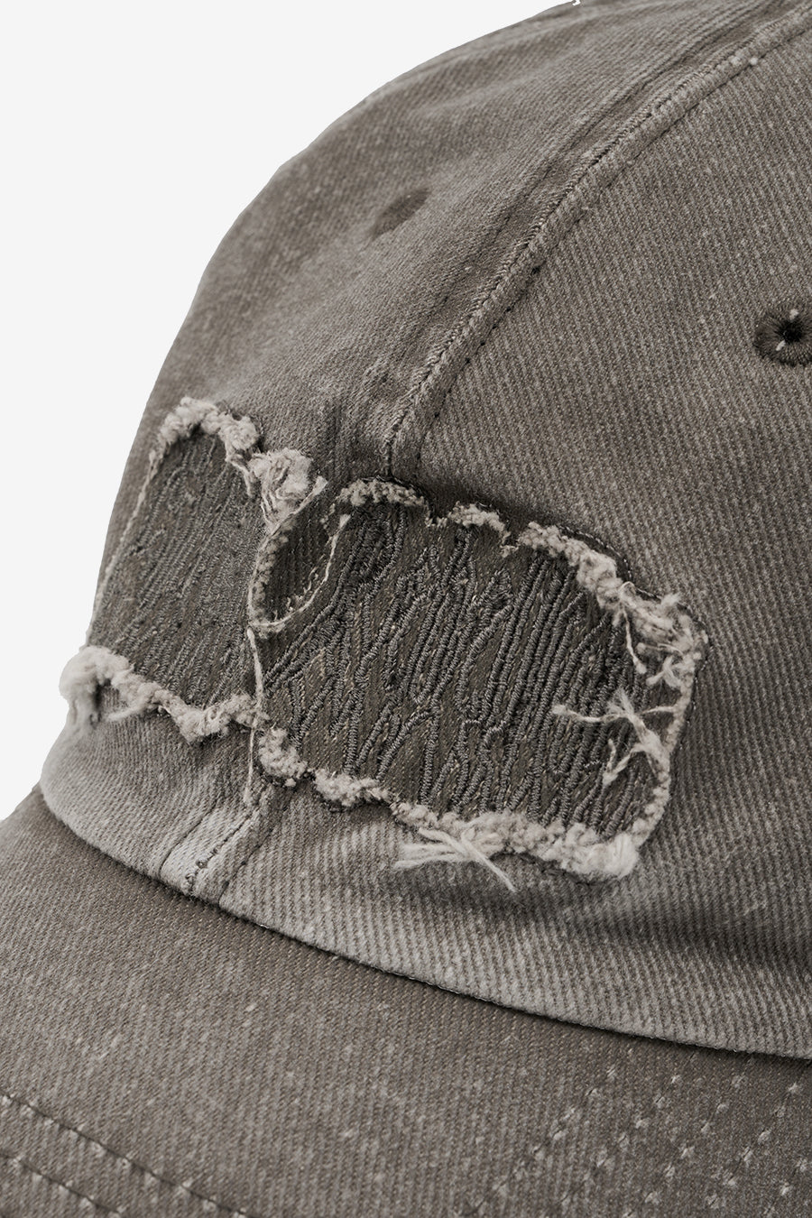 Washed Needlework Cap BROWN