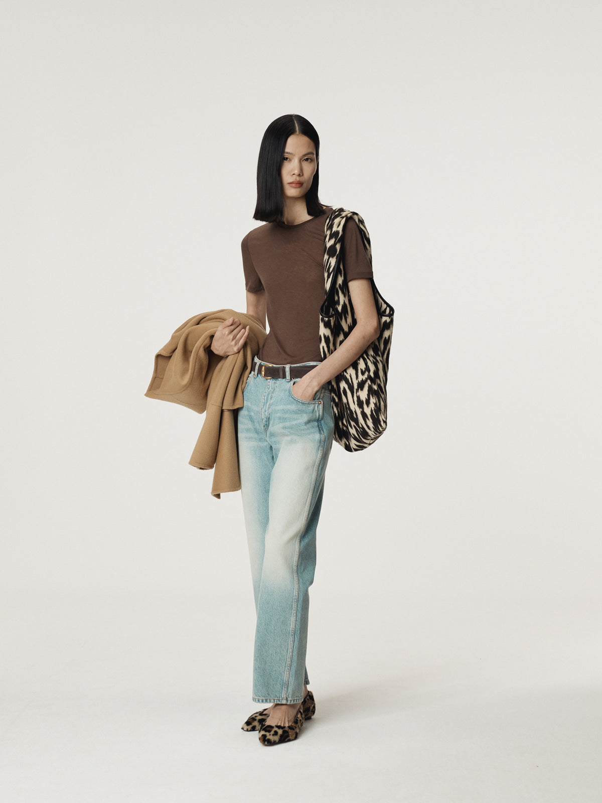 SEMI FLARE DENIM PANTS (LIGHT BLUE)