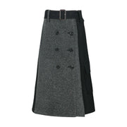 WHITNEY TRENCH PLEATS SKIRT apa848w(BLACK)