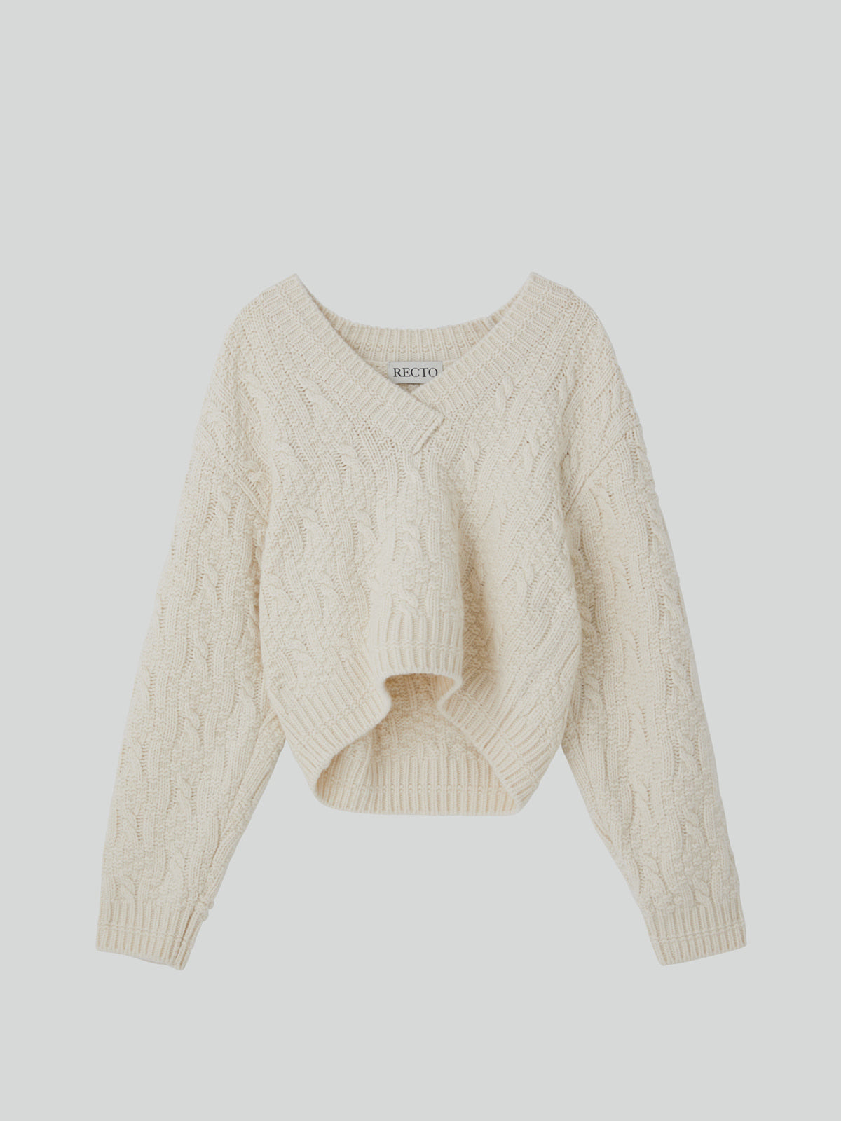 FRINGE MUFFLER KNIT TOP (CREAM)