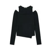 Asymmetric Off-Shoulder Top BLACK