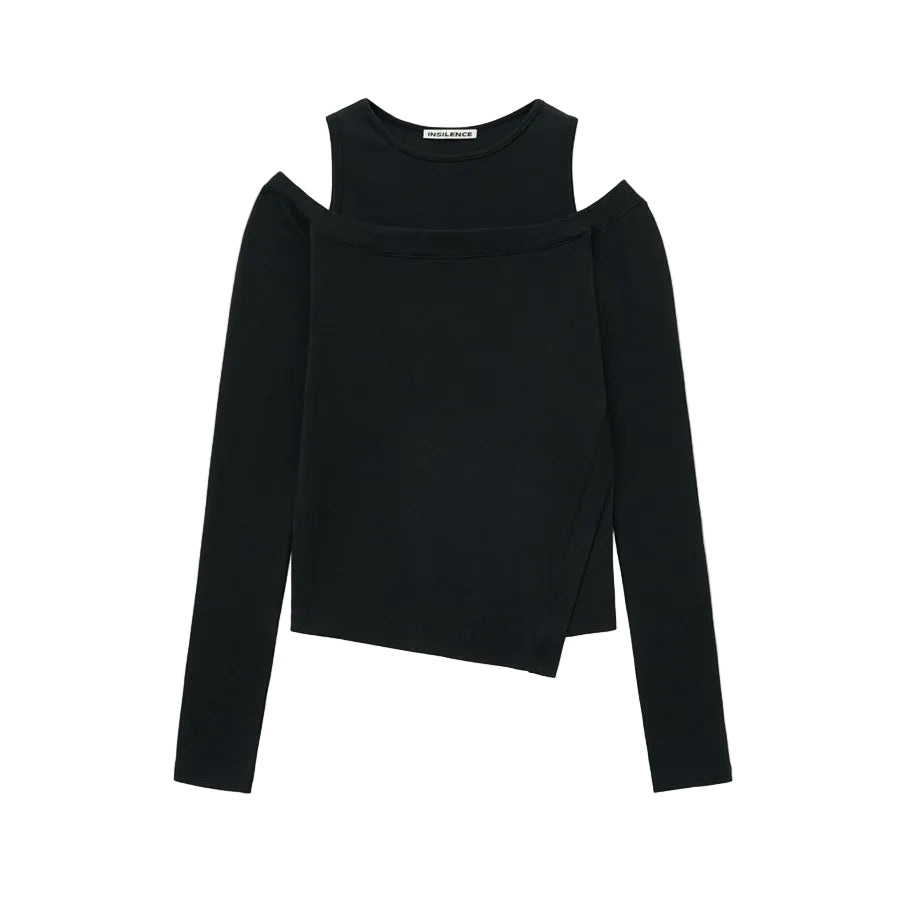 Asymmetric Off-Shoulder Top BLACK